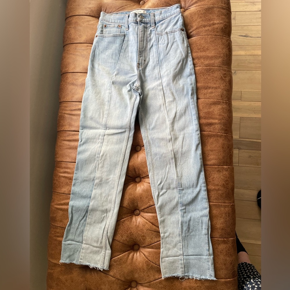 Ankle straight ultra high rise jeans